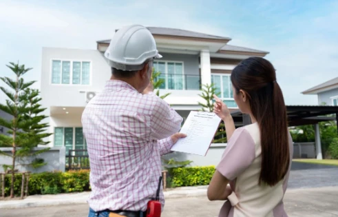 Home inspector for buying a house in San Antonio from A.I.M. Real Estate Inspections TREC 5171 reviewing property condition.