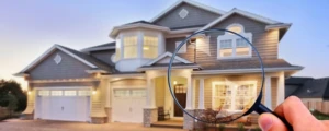 Home Inspection San Antonio concept with house under magnifying glass by A.I.M. Real Estate Inspections.